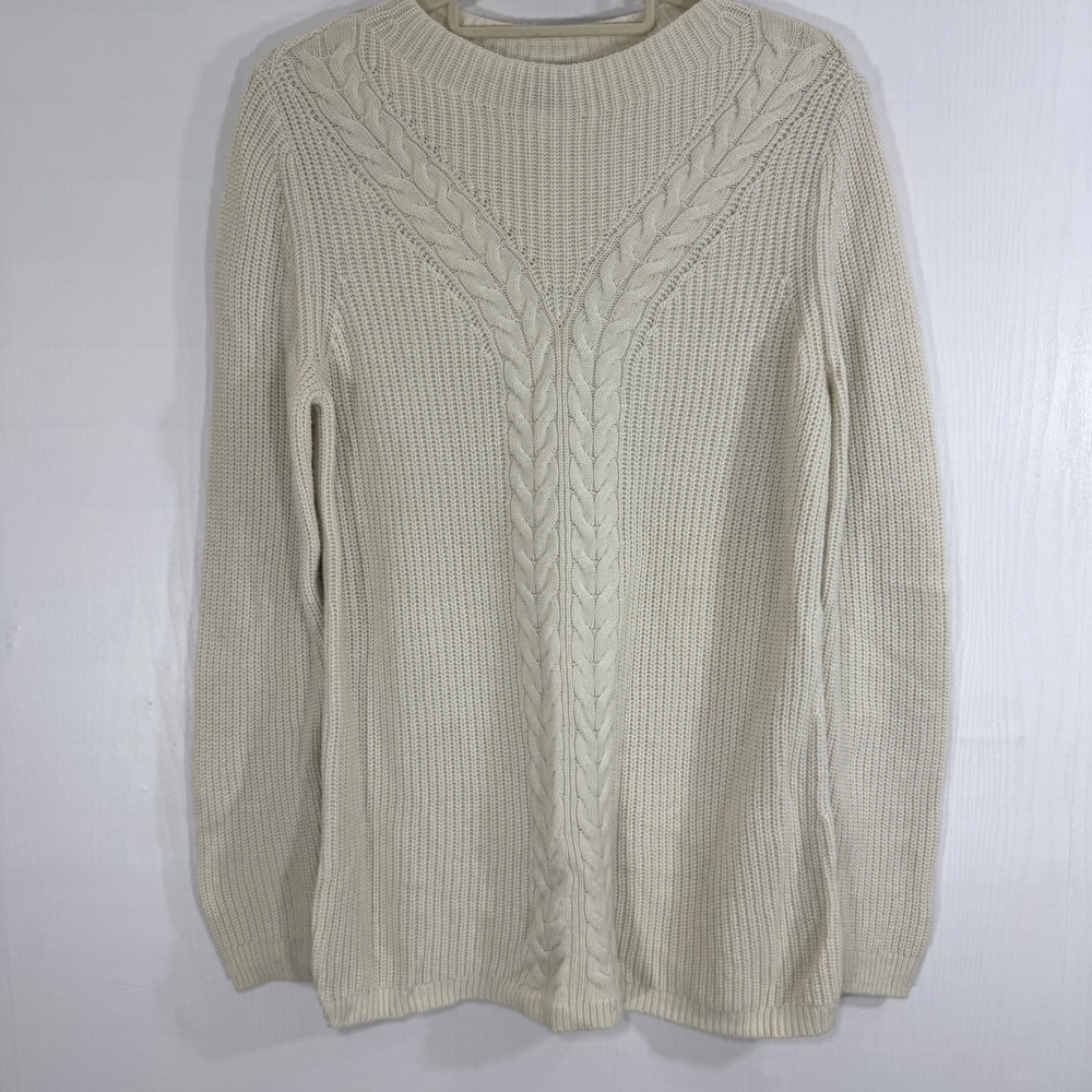 Talbots Sweater Size MP Lambswool Blend Fisherman Classic Coastal Grandma
Staple